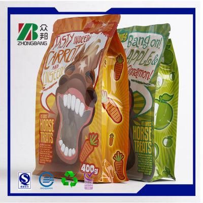 Dog Food Zip Lock Plastic Packaging Flat Bottom Bag