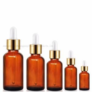 Wholesale 5ml 10ml 15ml 20ml 25ml 30ml 50ml 100ml Empty Amber Glass Dropper Bottle for Essential Oil