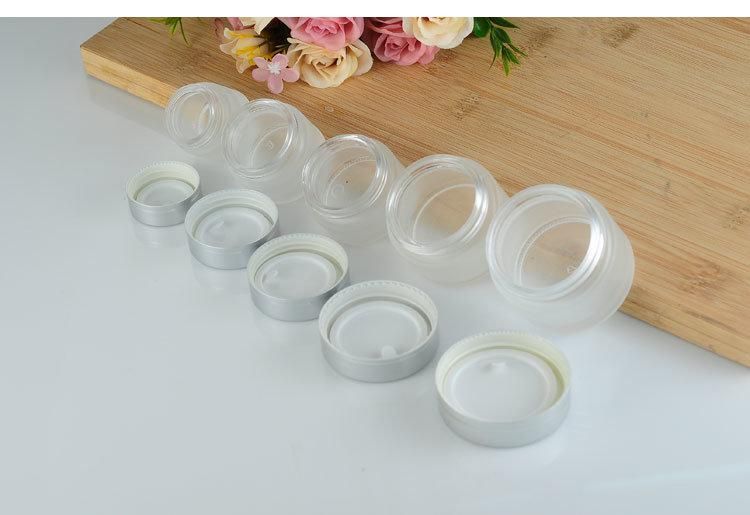 50g Skin Care Cosmetic Frosted Glass Bottle Travel Dispensing Jar