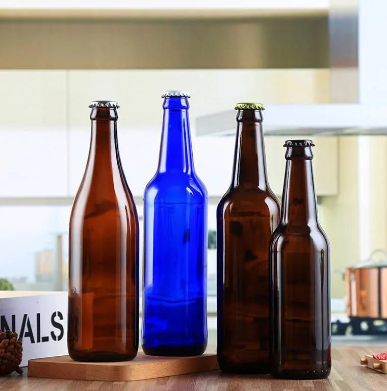 250ml 330ml 500ml Soft Drink Beverage Clear Glass Bottle with Crown Cap