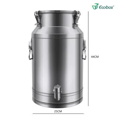 Ecobox Round Food Grade Stainless Steel Oil Drum Milk Can Barrels Steel Drum Oil Milk Bucket with Tap