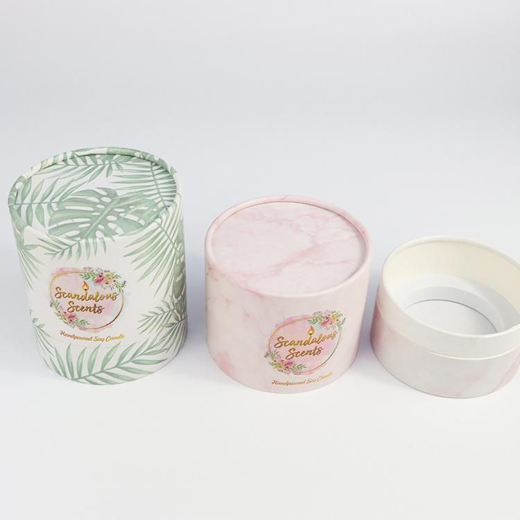 Firstsail High Quality Custom Printed Luxury Packaging Glass Candle Round Box Gift Toy Perfume Bottle Paper Tube Packing
