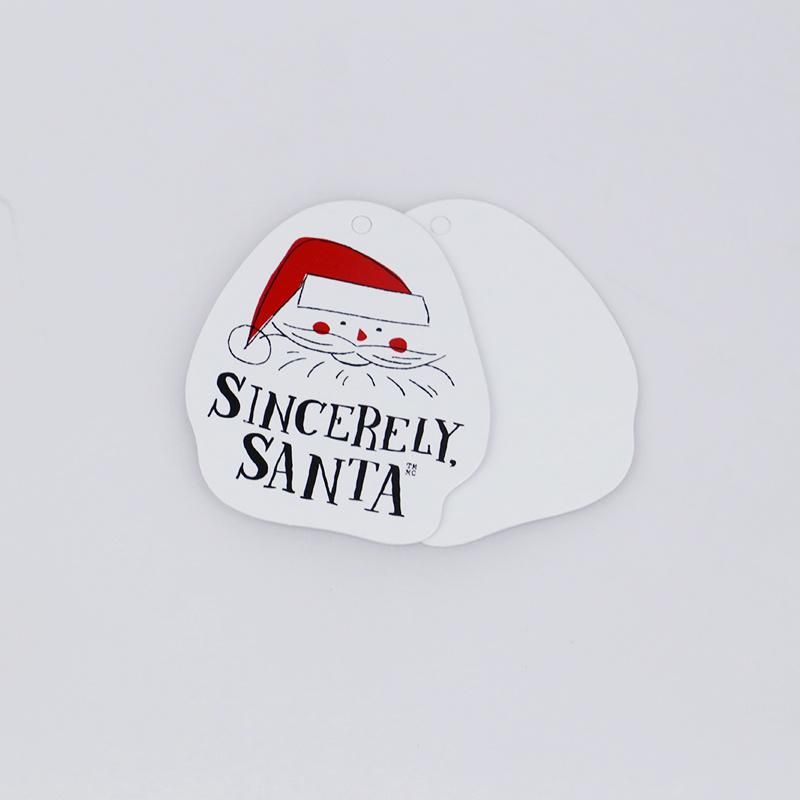 Custom Chistmas Santa Irregular Shape Tag Paper Hangtag