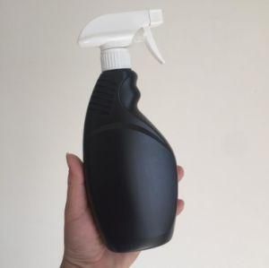 500ml Plastic PE Black Color Flat Shape Trigger Spray Car Cleaning Bottle
