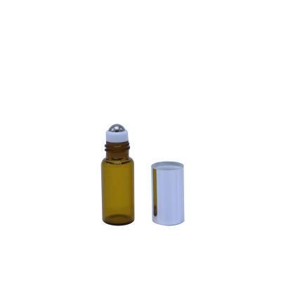 Wholesale Empty 3ml 10ml 15ml Essential Oil Perfume Frosted Clear Amber Blue Glass Roll on Bottle with Metal Roller Ball Fragrance Bottle