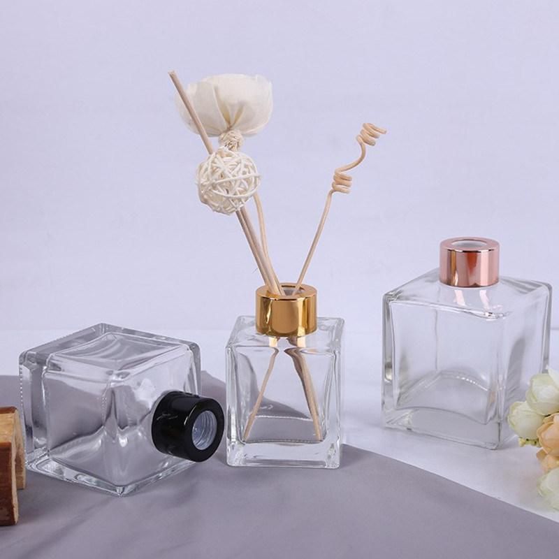 50ml 100ml 150ml 200ml Fresh Square Empty Clear Glass Aroma Diffuser Bottle OEM
