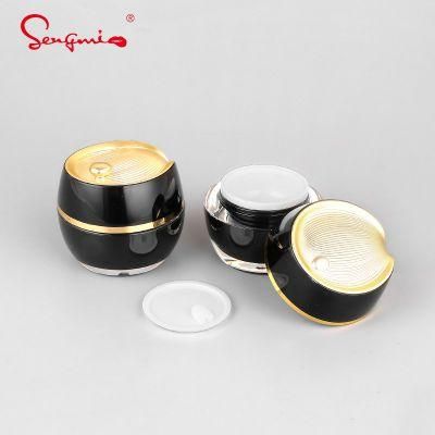 Fast Shipping in Stock 5g 10g 15g 30g 50g 100ml Black Acrylic Cosmetic Jar Pot Cream Plastic Skin Care Containers