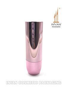 Elegant Shiny Pink Round Lipstick Case for Makeup Containers