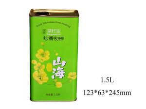 Rectangle 1.5L Rapeseed Oil Tin Can