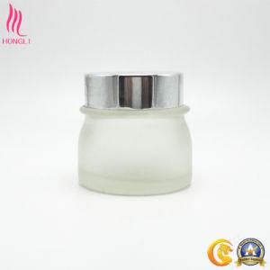 Customized Round Modelling Glass Bottle with Sliver Cover