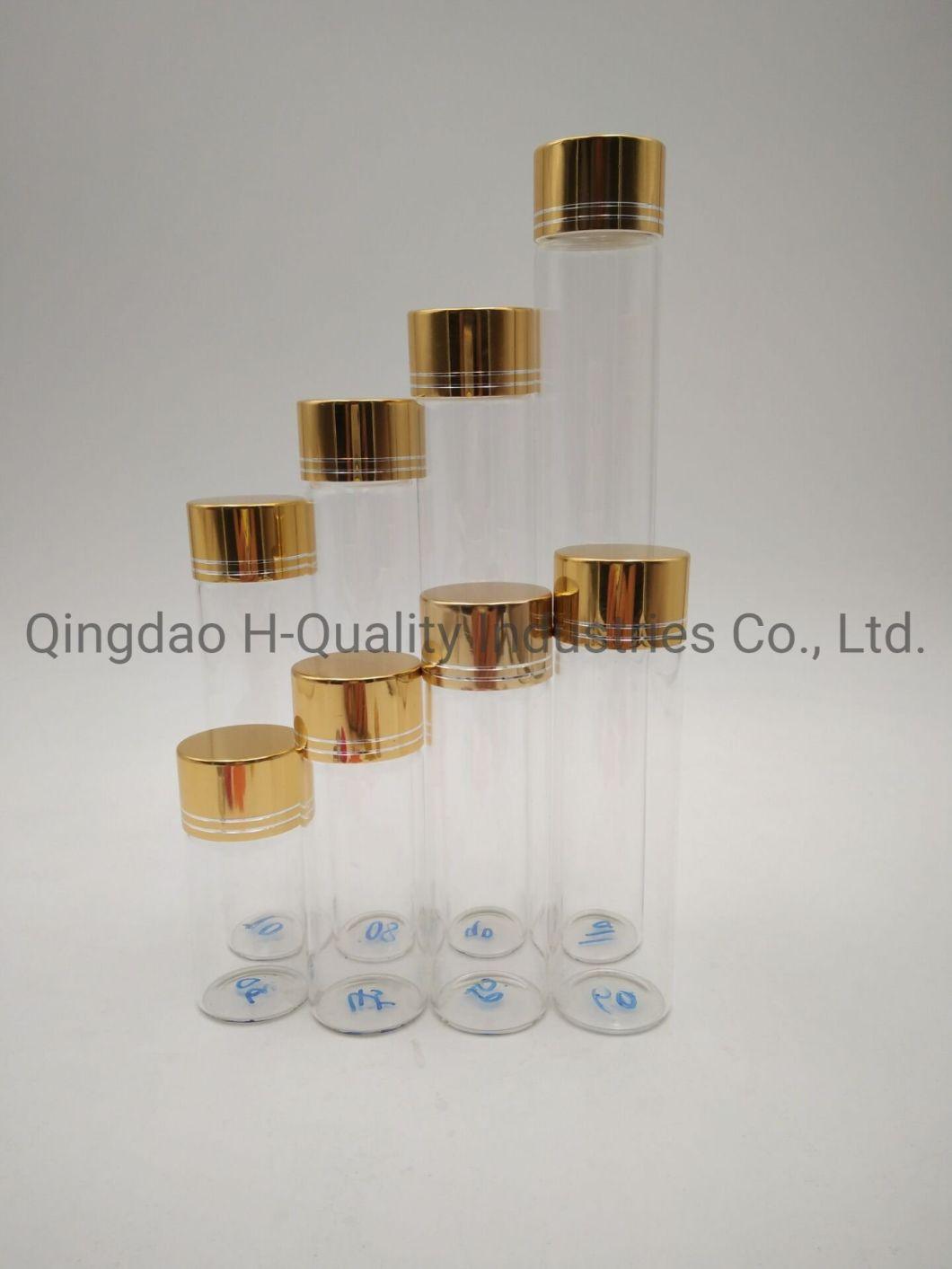 High Borosilicate Glass Tube-Type Bottle/Dried Fruit Bottle/Ready-to-Eat Food Bottle/Gift Advertising Bottle with Aluminum Caps