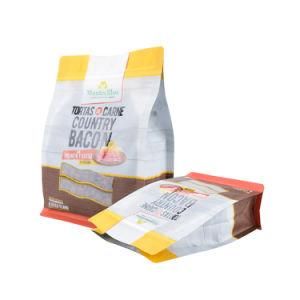 Customized Plastic Packaging Printed Stand up Brown White Kraft Paper Zipper Tear Notch Waterproof Packaging Bag