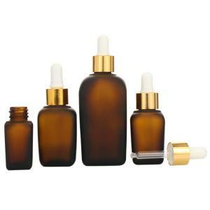 15ml 20ml 30ml 50ml 100ml Essential Oil Cosmetic Packaging Amber Square Glass Dropper Bottle