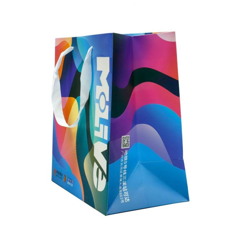 Custom Ribbon Print Logo Food Packing Bag Paper Bag Craft Paper Bag Cosmetic Hand-Carry Packaging Pack