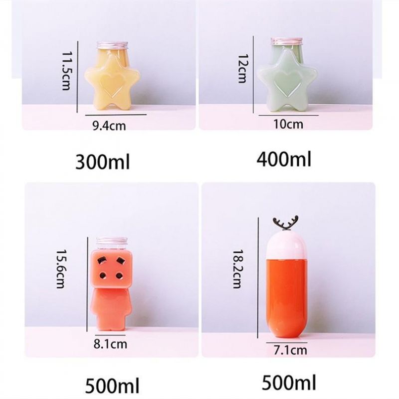 Wholesale 500ml 16oz Gloomy Bear Cold Press Pet Plastic Bottle for Boba Tea