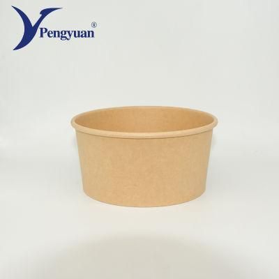 Disposable Kraft Paper Bowl Take Away Salad Bowl with Lid