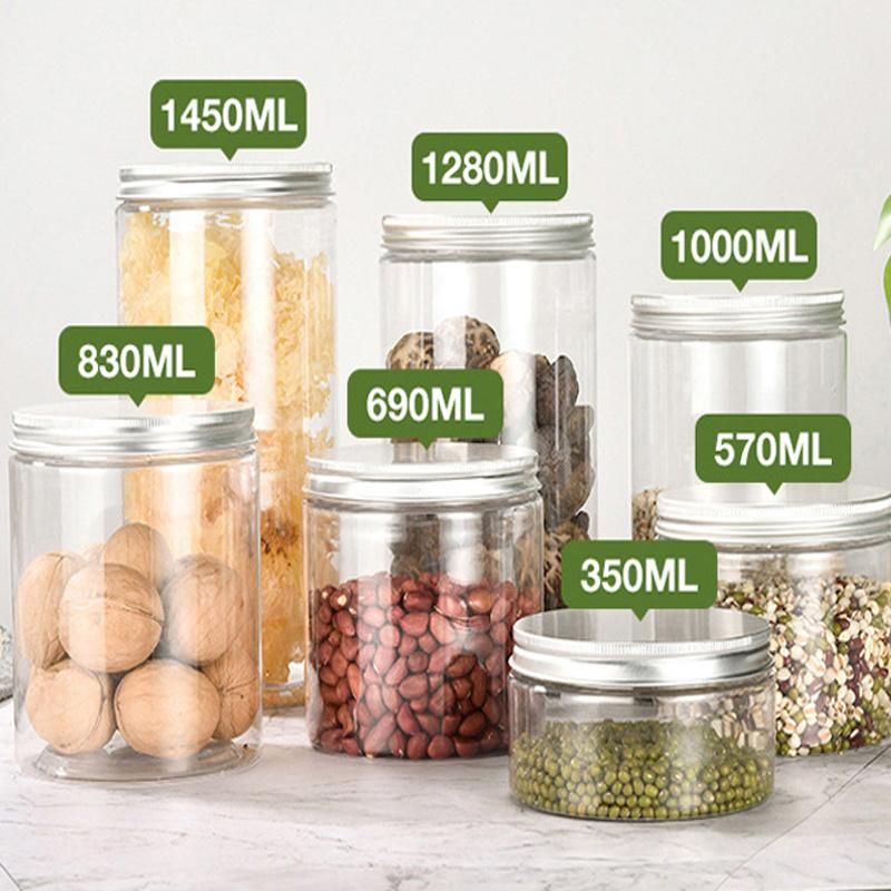 Round Shape Plastic Jar Clear Food Storage Transparent Plastic Can