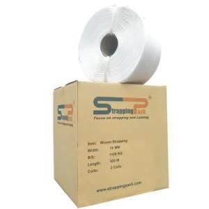 19mm 1100kg polyester woven cord strapping for packing