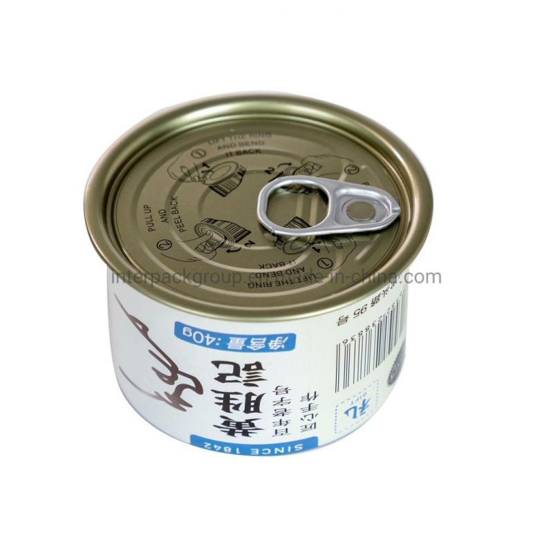 Custom Sardine Fish Can Empty Round Tuna Tin Cans for Tea Food Mc-042c