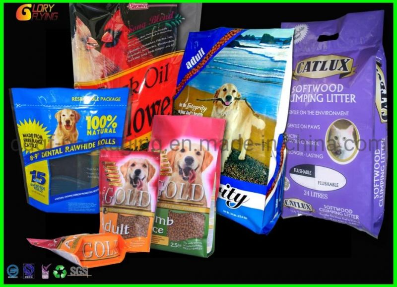 Beautifully Printed Dog Litter Cat Litter Plastic Bag, Pet Supplies Plastic Bag, Bag Multi-Color Printing Sealable Plastic Zipper Bag Pet Food Bag