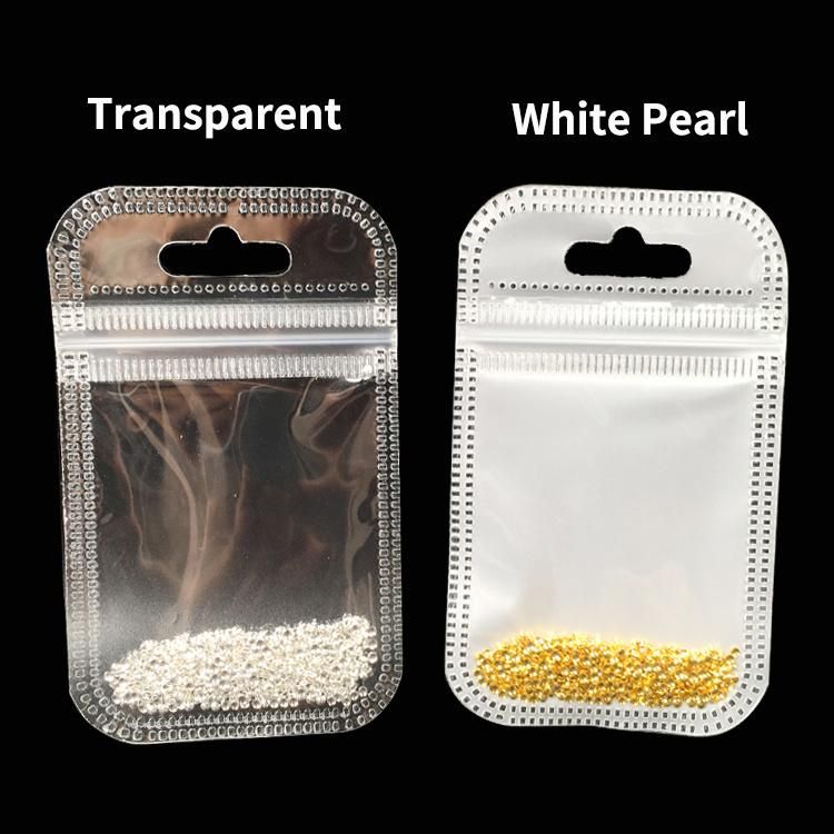 High Transparent White Colours Zipper Pouch Mini Plastic Bag
