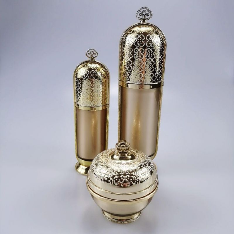30ml 50ml 120ml Crown Gold Acrylic Emulsion Bottle Foundation Bottle