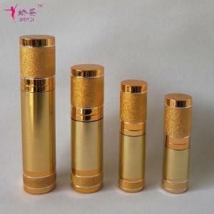as Round Straight Gold Color Airless Bottle for Skin Care Packing