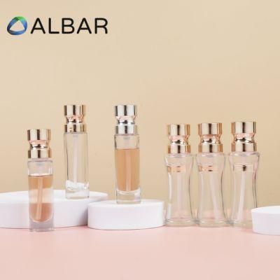 Silver Light Gold Cover Clear Face and Body Care Glass Bottles with Customization