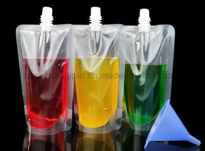 OEM Plastic Transparent Doypack Juice Drink Liquid Spout Packaging Bag