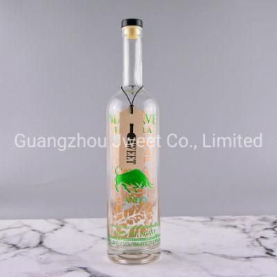 Custom Logo Engraved Vodka Bottle 750ml Liquor Glass Vodka Bottle