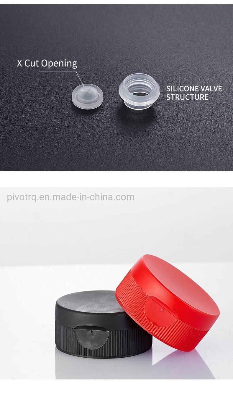38/400 Flip Top Plastic Screw PP Cap for Honey Sauce Bottle with Silicon Valve