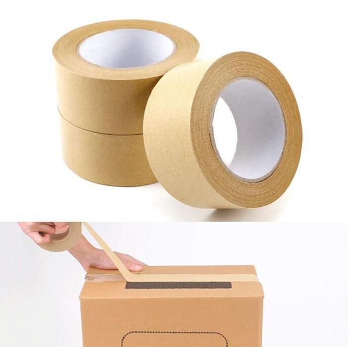 Biodegradable Fiber Reinforced Water Activated Packing Brown Kraft Gummed Paper Tape