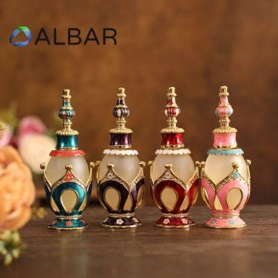 Mini Portable Size Perfume Bottles with Zamac Frost Polish Glass in Colors