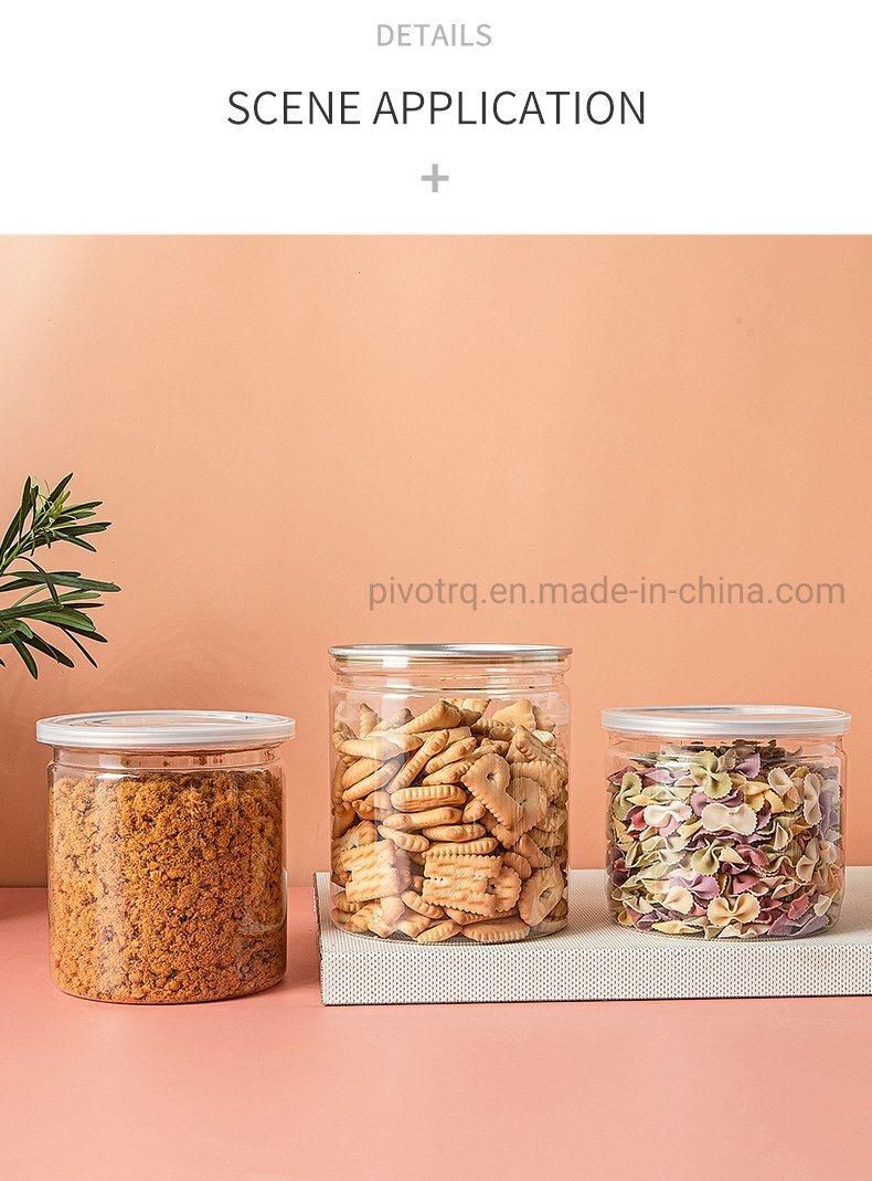 680ml Clear Pet Can with Easy Open End for Snacks Food Nuts