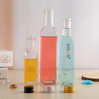 Premium 4oz Square Glass Juice Bottle