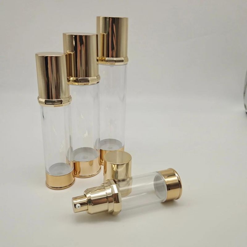 New Luxury Gold 15ml 20ml 30ml 50ml 100ml 120ml Airless Bottle