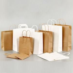 White Kraft Recycled Bags Packaging Small Logo Mini Paper Bag Custom
