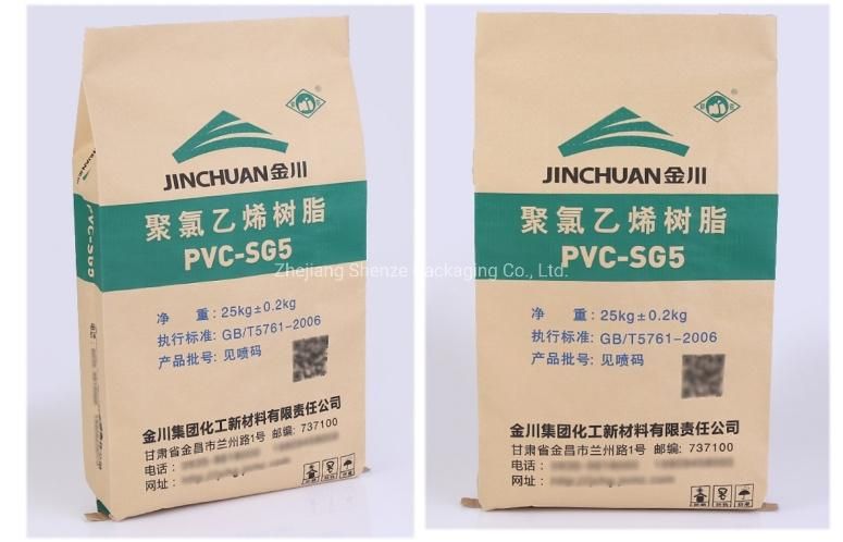25kg Plastic Lined Kraft Paper Bag Packing Chemicals Resins