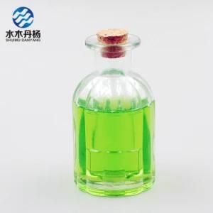100ml 200ml Striped Round Glass Diffuser Bottle with Cork Sealing