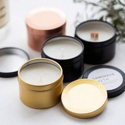2oz 4oz 8oz Cosmetic Cream Candle Tin Container Black Aluminum Metal Tin Can for Candle Making Storing Spices Lip Balm