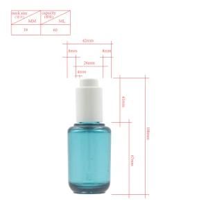60ml Transparent Plastic Cosmetic Dropper Bottle Press Button Serum Packaging.