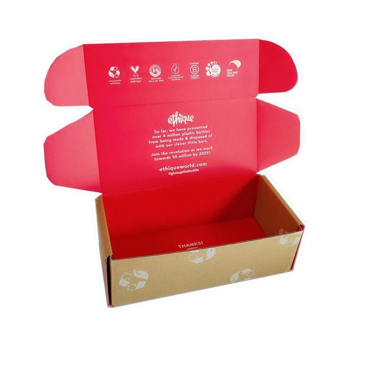 Customized Paper Recycle Kraft Brown Packaging Mailer Boxes Printed Corrugated Packing Shoe Boxes