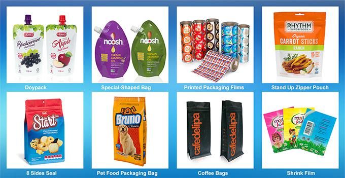 Food Packaging Flat Bottom Pouch with Zipper Quad Seal Pouch