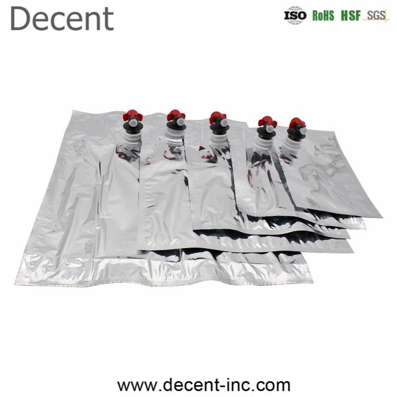 Decent Custom Aseptic Bib Bag in Box for Red Wine and Oil Beverage with Holder Valve Vit