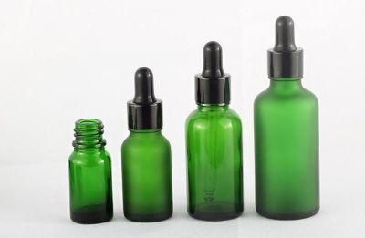 Green Glass Bottle for Essential Oil Serums Cosmetic Bottle