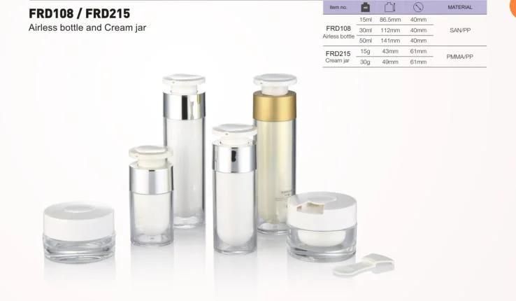 15ml-50ml Transparent Cream Oil Bottle Custom Color Airless Pump Bottle for Skin Care