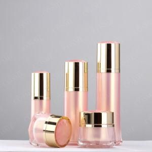 New Arrival Pink Acrylic Cream Jar Lotion Bottle for Cosmetic Packaging