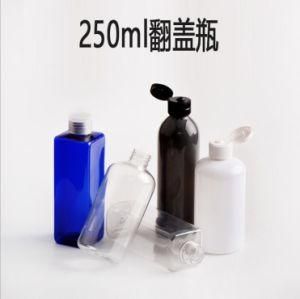 250ml Pet Plastic Square Lotion Toner Shampoo Shower Gel Bottle with Flip Cap