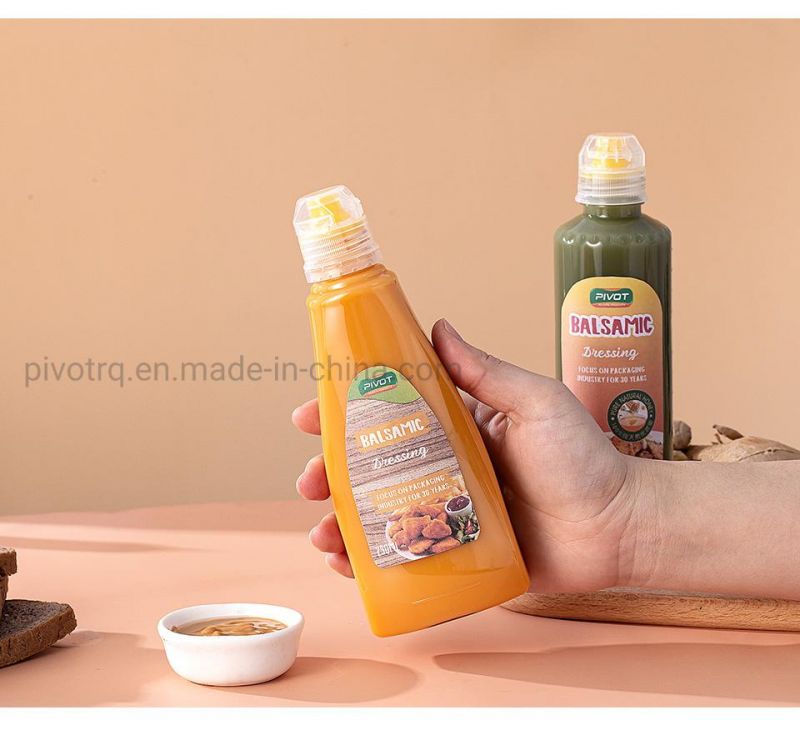 300ml Pet Plastic Portable Squeeze Sharp Spout Honey Jam Juice Clear Empty Bottle