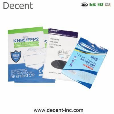 Wholesale Laminated Plastic KN95 Facial Mask Packaging Reseal Mask Ziplock Bag